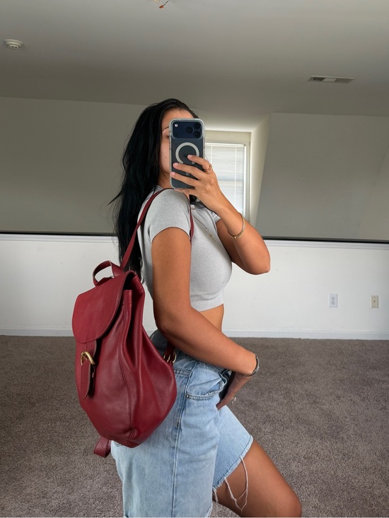 Coach Handbags - Vintage COACH 4134 Red Leather Backpack Women's Handle Gold Hardware Authentic